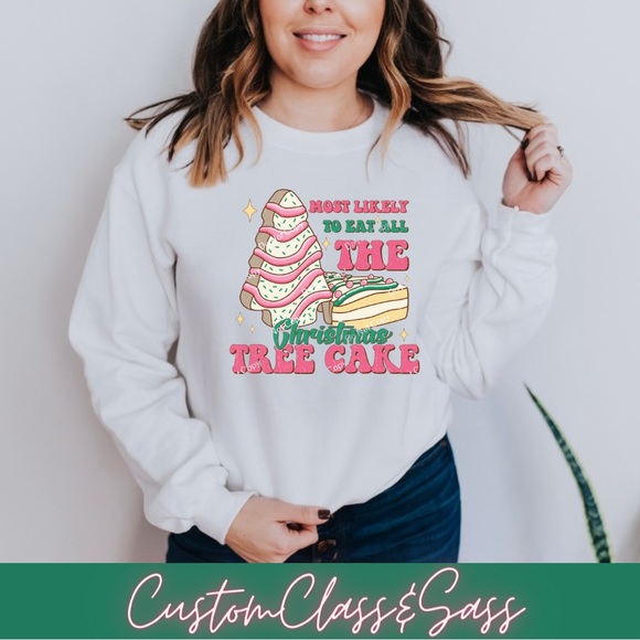 Custom Christmas Tree Cake Sweatshirt - Picture 1 of 2